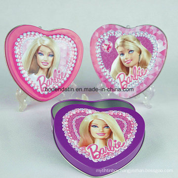 Wholesale Custom Printed Cookie Tin Box, Heart Tin Tin Container, Tin Box